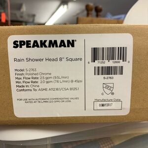 Speakman S-2763 Chrome Kubos 2.5 Gpm Single Function Rain Shower Head